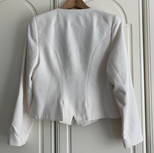 Tyrol Trachten Cream Scoop Neck - Thick Buttoned Smart Jacket by M &G UK 12 - Picture 5 of 9