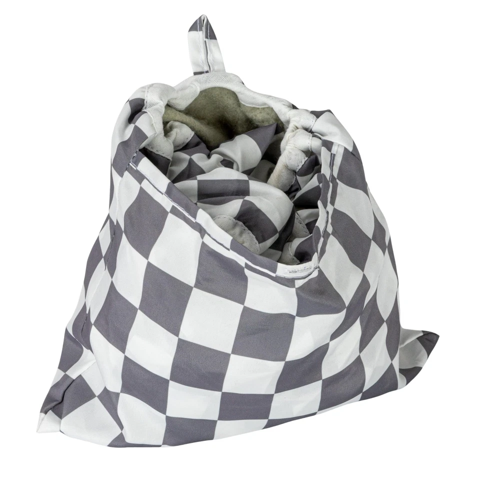 Wide Cotton Ironing Board Cover, White and Grey - Image 4 of 4