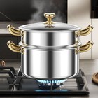 Multi-layer Base Large Capacity Pot 201 Stainless Steel Material 28*28*19cm Size