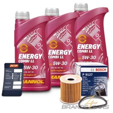 BOSCH ÖLFILTER + 3l 5W-30 FÜR SMART CITY-COUPE FORTWO ROADSTER 0.6 0.7 0.8
