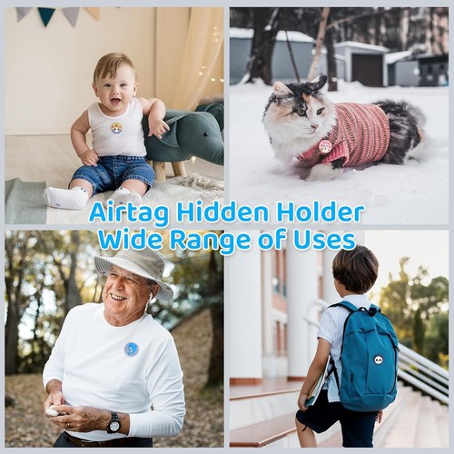 Soporte Airtag para Niños - (Paquete de 4) Funda Airtag Oculta de Silicona Suave con Pin, Luz - Imagen 5 de 7