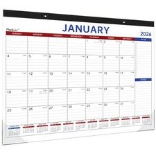 2026 Desk Calendar - Large 17" x 12", Black, Grey, Blue, Purple, Red 