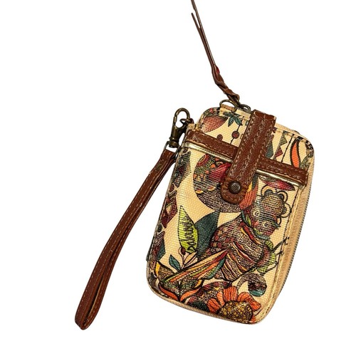 Sakroots Cremallera Alrededor Doble Plegable Billetera Muñequera Multi Compartimento Búho Boho Paz - Imagen 2 de 7