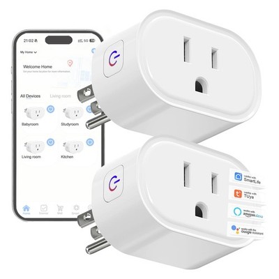 Smart Home Plug, 2.4GHz WiFi Smart Socket, Works with Alexa & Google Assistan...