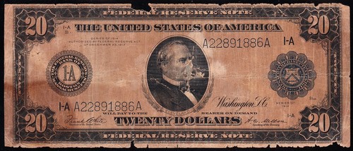 1914 $20 BOSTON Federal Reserve Note! FREE SHIPPING! A22891886A - Picture 2 of 3