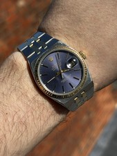 Rolex Oysterquartz Datejust 17013 36mm Blue Purple Dial Serviced Warranty 1981