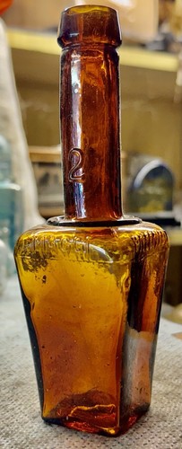 Seltene & ungewöhnliche Bernsteinflasche von 1905 - PATENTIERT +10089 BREVET MAGGI (K257)