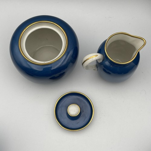Richard Ginori Deep Blue & White Tea Pot Cream Sugar Cups Saucers 15 Piece Set - Picture 11 of 23