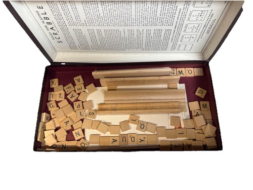 Scrabble Crossword Game Vintage 1950s Selchow & Righter Complete - Picture 3 of 4