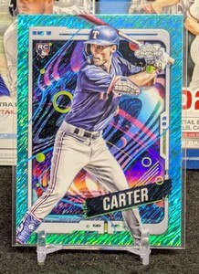2024 Topps Cosmic Chrome Evan Carter Aqua Refractor /199 RC Rookie Parallel #32