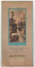 1914 Haskell Texas Spencer & Richardson Rexall Store Calendar Pastoral Scene Pad