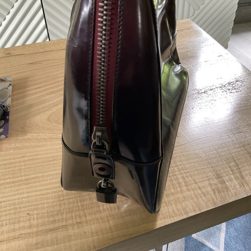 Bolso de Mano de Cuero PRADA Auténtico Borde Mediano Mujer Italia 104299 - Imagen 9 de 10