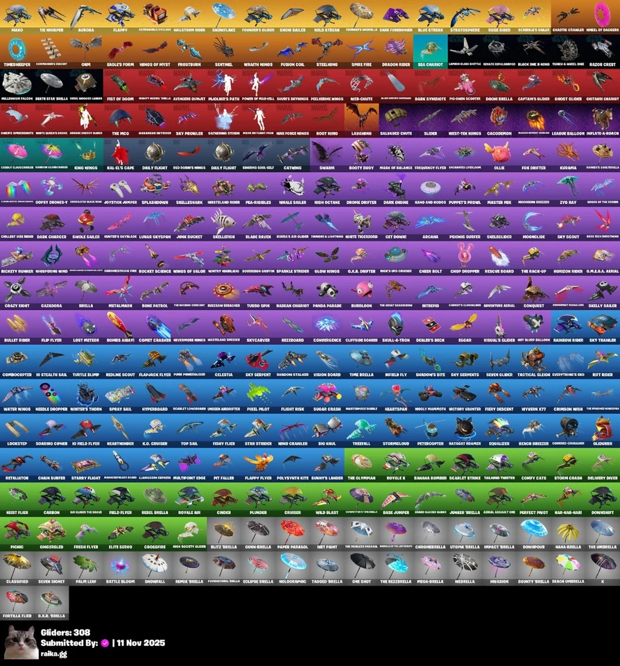 Fortnite 821 Skns OG Renegade Raider,Black Knight,Wonder,Eon,FishStick CONTACT M - Image 4 of 4