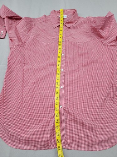 Camisa occidental vintage a cuadros roja a presión perla Levi Strauss Co para hombre talla 40/XL - Imagen 8 de 10