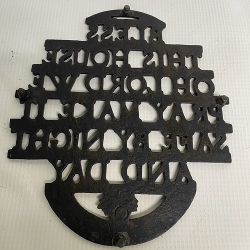 Remache de metal vintage de hierro fundido Bless This House de 4 pies con patas - Imagen 5 de 5
