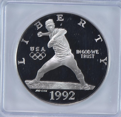 1992-S Olympic Baseball Commemorative Silver Dollar PR70 DCAM ICG *2532 - Picture 3 of 5