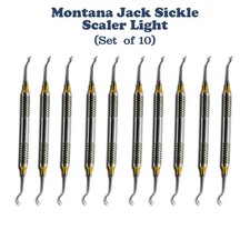 10X Periodontal Montana Jack Sickle Scaler Light Double Ended Dental Instruments