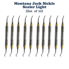 10X Periodontal Montana Jack Sickle Scaler Light Double Ended Dental Instruments