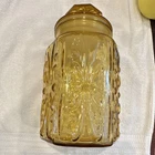 Vintage Federal Glass Country Kitchen Canister Jar w/ Lid Sun Gold