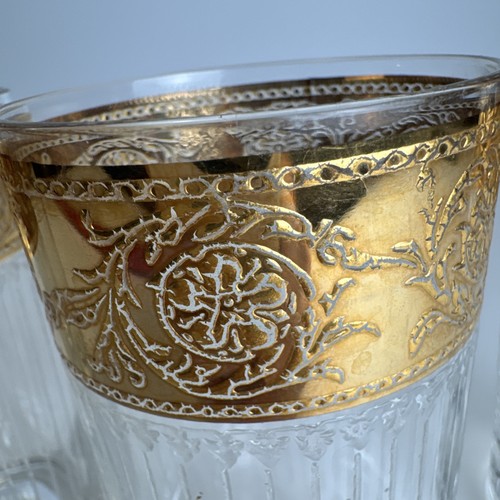 Set Of 4 Culver Highball Glasses Tyrol 22 KT Gold Etched Design Vintage MCM - Picture 7 of 9
