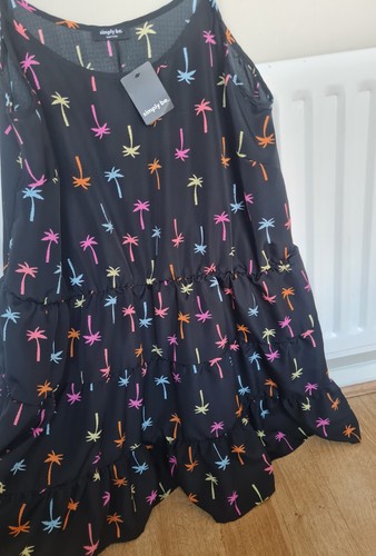 LADIES BNWT SIMPLY BE BLACK PALM TREE DRESS SIZE 18 - Picture 3 of 5