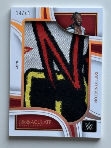 2023 Panini Immaculate WWE Kofi Kingston 14/43 Jumbo Shirt Patch SICK! New DAY! - Picture 1 of 3
