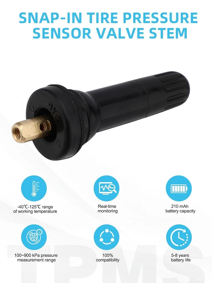 Vástago de válvula sensor de presión de neumáticos TPMS 17-20008 para Jeep Chevy Ford Dodge Subaru Foto 3 de 4