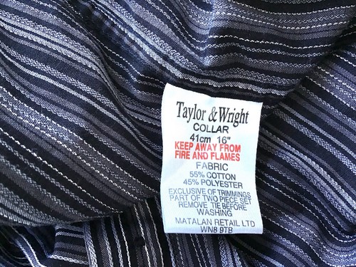 Taylor & Wright Men City Cotton Rich Blue Striped Long Sleeve Shirt Size 16” - Picture 7 of 7