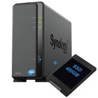 Synology DS124 NAS 1-Bay Slot Unique Disque Dur SSD 480GB SATA Ethernet LAN IP