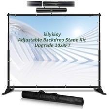Backdrop Banner Stand, 10x8FT Strengthen Heavy Duty Adjustable Step and Repea...