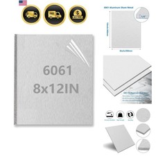 6061 Aluminum Sheet Metal 8 x 12 x 1/4 Inch, Heavy Duty Aluminum Sheets Plate...