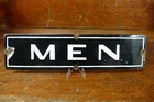 Vintage Original Men’s Restroom Porcelain Metal Advertising Sign Black And White