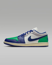 New Nike Air Jordan 1 Low Shoes - Sail/ Stadium Green (553558-147)