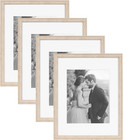Adlynn Rectangle Picture Frame Set of 4; 11 X 14 Matted to 8 X 10; Natural; Tran