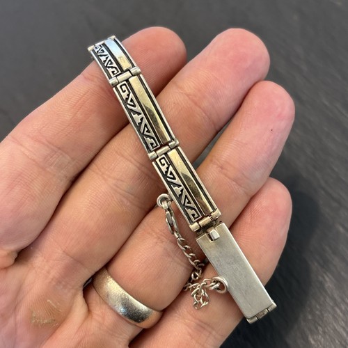 Calvin Begay Navajo 14k Gold Sterling Silver Vintage Panel Link Bracelet 7.25 Hz - Picture 2 of 17