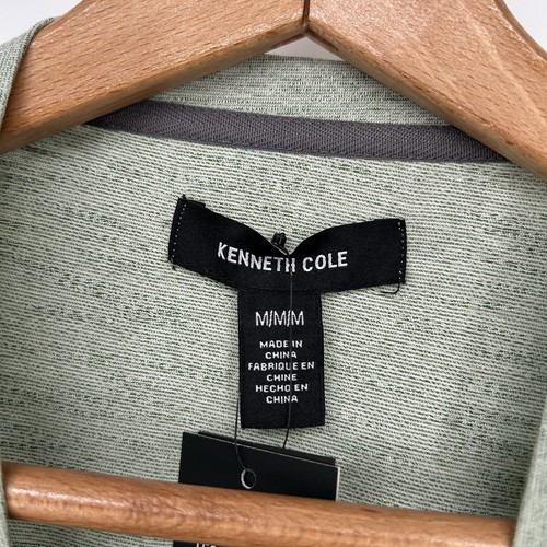 Camisa Kenneth Cole Para Hombre Mediana Verde Techni Cole Henley Manga Corta - Imagen 5 de 8
