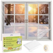 Window Insulation Kit, 62X126inch Heavy Duty (0.9 Mil) Window Plastic for Win...