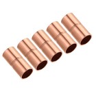 5pcs 1/4"ID Welding Joint Copper Coupling Fittings w Rolled Tube Stop Sweat Ends