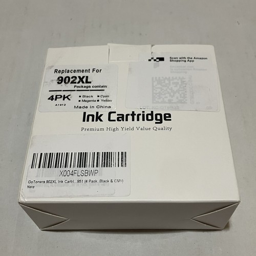 4pk Genuine HP 902XL Black & 902 Color OfficeJet 6960 6965 6968 6978 6970