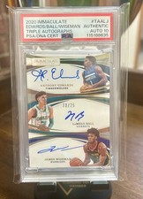 Anthony Edwards Lamelo Ball James Wiseman Immaculate Triple PSA 10 Auto /25