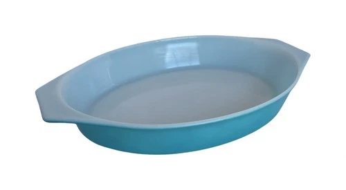 Vintage Pyrex 1.5 Qt Turquoise Blue Oval Casserole Dish No Lid USA Mid Century