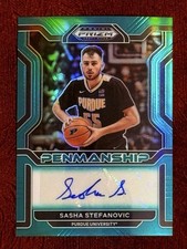 2022-23 Panini Draft Picks Penmanship Sasha Stefanovic #CP-SST Green Prizm AU Rc