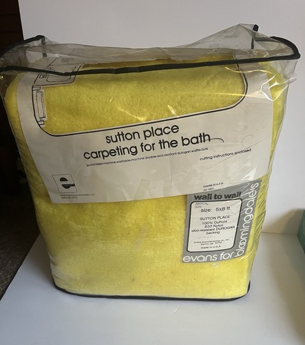 Mid Century Retro Badteppich Teppich Neu aus altem Lagerbestand von Bloomingdale’s Gelb - Bild 1 von 5