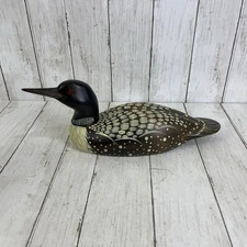 Hand Painted Common Loon Duck By Big Sky Carvers~ Signed Excellent Condition