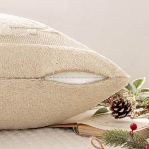 Weihnachtsbäume Kissenbezüge 2er Set Dekorativ 18" x 18" (2er Pack) Beige - Bild 7 von 7