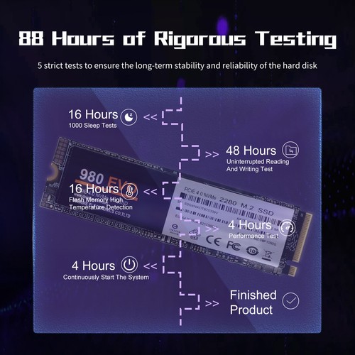 Internal Solid State Drive Plug-Play 980 EVO PCIe 4.0 NVMe M.2 Hard Drive SSD - Afbeelding 13 van 26