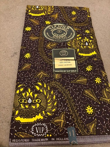 African Fabric Soft 100% Cotton VIP Gold Print Holland Ankara 6 Yards Floral Red - Picture 21 of 24