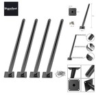 Tischbeine Metall Schwarz 4 Stück, Tischbein Konisch Schräg Rund 70cm Höhe Ti...