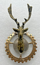 Romanian Automobile Club - Vintage Deers Head - Car Radiator Grill Mascot Badge