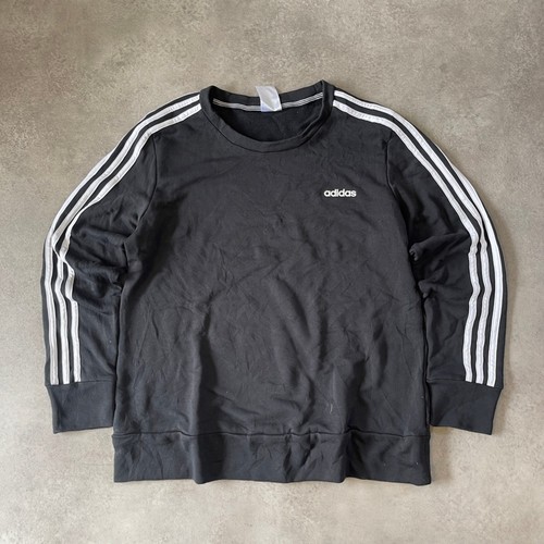 Adidas Sweatshirt Mens Large Crew Neck Pull Over Jumper, Black White